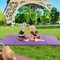 4-Panel PU Leather Folding Exercise Mat with Carrying Handles and Hook and Loop Fasteners